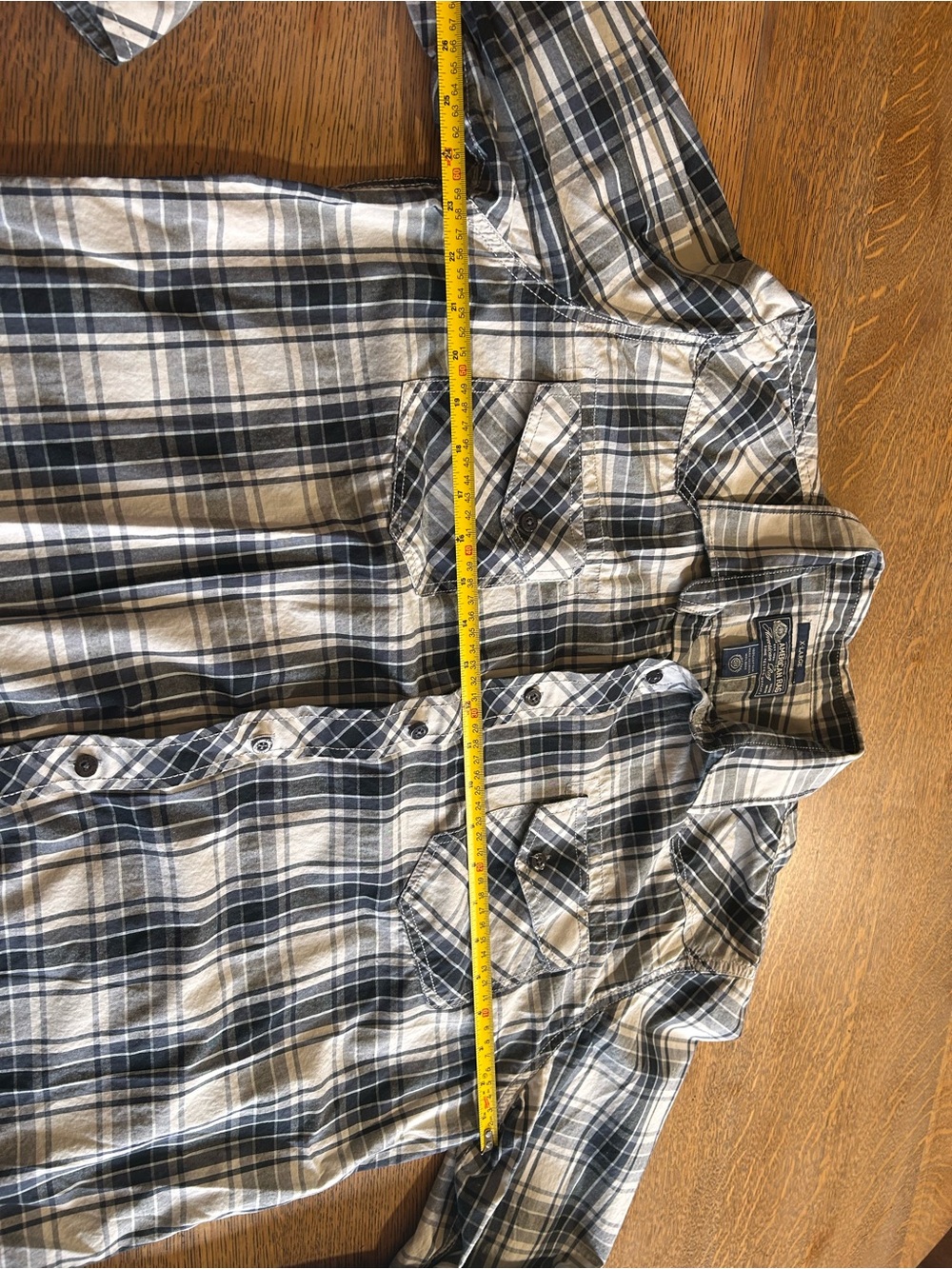 American Rag Black & White Plaid Button-Down Shirt - Picture 5 of 7